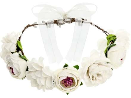 Haarband Bloemen Wit Wit - Transparant