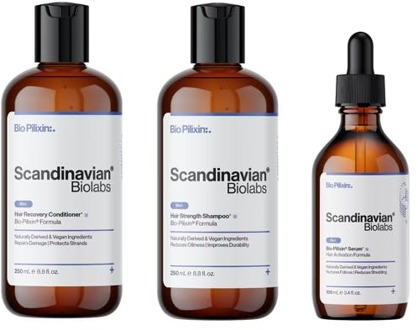 Haarbehandeling Scandinavian Biolabs Bio-Pilixin Hair Activation Serum & Hair Strength Shampoo + Conditioner For Men 100 ml + 2 x 250 ml