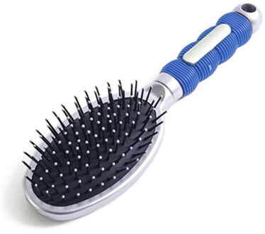 Haarborstel Hairmaster - zilver met blauw handvat - 23 cm - kunststof