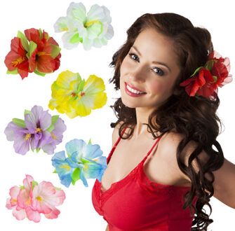 Haarclip bloemen Hawaii Rood - Zalm, Geel - Beige - Creme, Roze, Wit - Transparant, Paars - Lila, Blauw