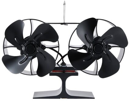 Haard Dubbele Hoofd 8 Blade Warmte Aangedreven Kachel Fan Hout Brander Eco Vriendelijke Stille Ventilator Thuis Efficiënte Warmteverdeling