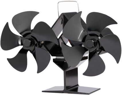 Haard Fan Tweekoppige 10 Bladen Hout Kachel Haard Verwarming Ventilator Verwarming Kachel Ventilator Thuis Haard Ventilator Efficiënte Warmte distr