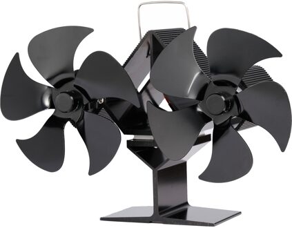 Haard Fan Tweekoppige 10 Bladen Hout Kachel Haard Verwarming Ventilator Verwarming Kachel Ventilator Thuis Haard Ventilator Efficiënte Warmte distr