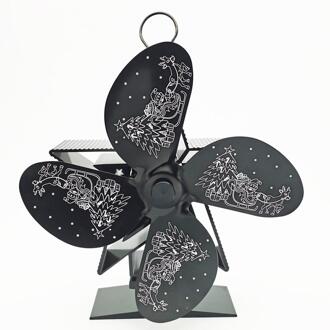 Haard Warmte Aangedreven Kachel Fan Hout Brander Aluminiumoxide Fan 4 Blades Fire Plaats Houtkachel Ventilator Voor Thuis Kerst decoratie
