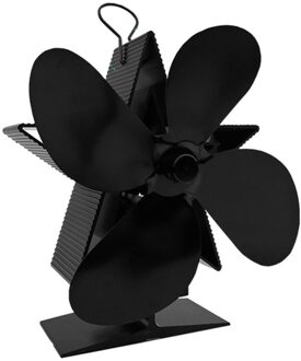 Haarden Kachel Ventilator, 4 Blades Warmte Aangedreven Kachel Ventilator Voor Hout/Haard-Stilte Bediening, efficiënte Warmteverdeling Fan zwart 1