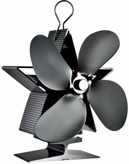 Haarden Kachel Ventilator, 4 Blades Warmte Aangedreven Kachel Ventilator Voor Hout/Haard-Stilte Bediening, efficiënte Warmteverdeling Fan zwart 2