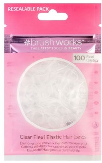 Haarelastiek brushworks Clear Flexi Elastic Hair Brands 100 st