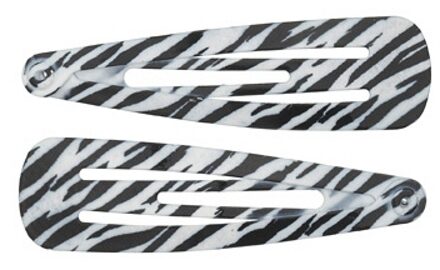 Haarspeldjes zebra print - Verkleedhaardecoratie Multikleur