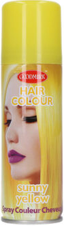 Haarspray of haarverf - kleur geel - verkleed accessoires - 125 ml - volwassenen en kinderen