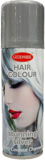Haarspray of haarverf - kleur zilver - verkleed accessoires - 125 ml - volwassenen en kinderen