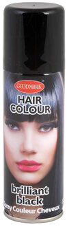 Haarspray of haarverf - kleur zwart - verkleed accessoires - 125 ml - volwassenen en kinderen