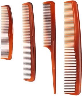 Haarstyling kammen set 4 stuks - Haarborstels Bruin