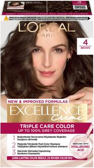 Haarverf L'Oréal Paris Excellence Creme Hair Color 4 Brown 1 st