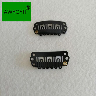 Haarverlenging Snap Clips Pruiken Inslag Toupet Clips Rvs 2.8 Cm zwart