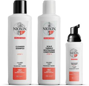 Haarverlies Nioxin Starter Set System 4 For Chemically Treated Noticeably Thinning Hair 300 ml + 300 ml + 100 ml