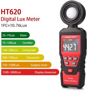 Habotest HT620L Luxmeter Digitale Lichtmeter 0 ~ 100,000 Illuminometer Photometer Tester Enviromental Testen Zwart Luxmeter