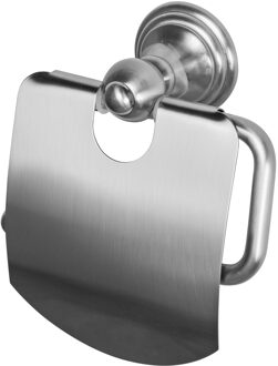 Haceka Allure Toiletrolhouder - met klep - geborsteld RVS 1208630 RVS look mat