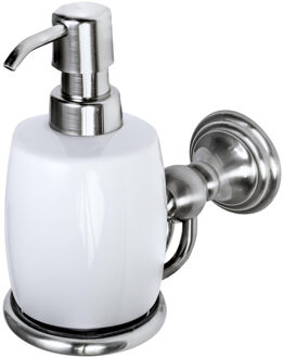 Haceka Allure Zeepdispenser - wandmodel - keramiek - geborsteld RVS 1208435 RVS look mat