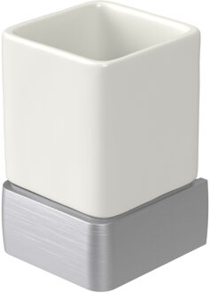 Haceka Bekerhouder Haceka Aline Brushed 7,4x11,4 cm Keramiek Geborsteld Zilver