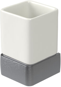 Haceka Bekerhouder Haceka Aline Grey 7,4x11,4 cm Keramiek Mat Grijs