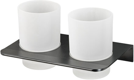 Haceka Bekerhouder Haceka Redefine Dubbel Alu Mat Zwart Haceka