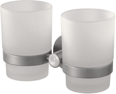 Haceka Dubbele Glashouder Haceka Kosmos Tec Mat Chroom