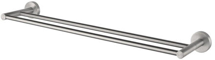 Haceka Kosmos Handdoekhouder - 62cm - dubbel - geborsteld chroom 1208652 Chroom mat