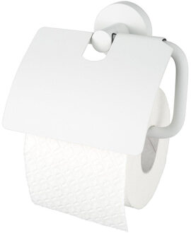 Haceka Kosmos Toiletrolhouder - met klep - mat wit 1208459 wit mat