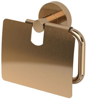 Haceka Toiletrolhouder Kosmos - Metaal - Met Klep - Geborsteld Koper