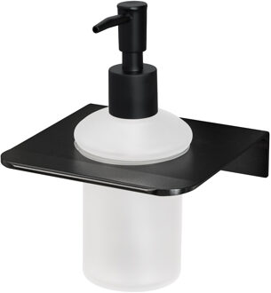 Haceka Zeepdispencer Haceka Redefine Aluminium met Mat Glas Mat Zwart