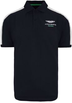 Hackett Aston Martin Racing Heren Navy Poloshirt Wit