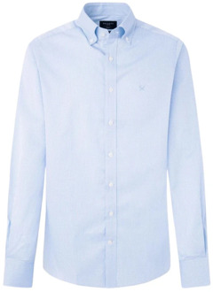 Hackett Essential Mini Gingham Overhemd Hackett , Blue , Heren - 2Xl,Xl,L