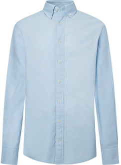 Hackett Geverfde Oxford Overhemd Hackett , Blue , Heren - Xl,L,M
