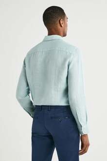 Hackett Overhemd Garment Dyed Groen - XL,XXL