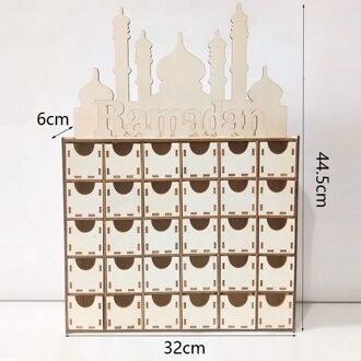Hadj Ramadan Kareem Advent Kalender Houten Mubarak Kalender Decor Eid Al-Fitr Decoraties Voor Huis