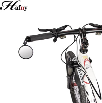 Hafny Rotatable Bike Handlebar Mirror Rear View Bicycle Mirror Handlebar End Safety Lens MTB Cycling Road Bike Bar Circle Mirror