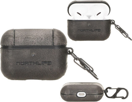 Haga lederen cover hoes - AirPods Pro - Donkergrijs