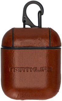 Haga leren cover hoes - AirPods 1 / 2 - Cognac Bruin