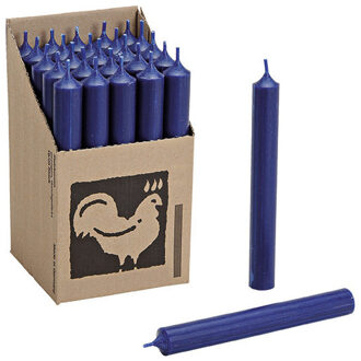 Hahn Dinerkaarsen - Donkerblauw - 25x stuks - 18 cm - sfeer kaarsen - 7 branduren