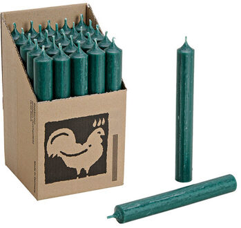 Hahn Dinerkaarsen - Donkergroen - 25x stuks - 18 cm - sfeer kaarsen - 7 branduren