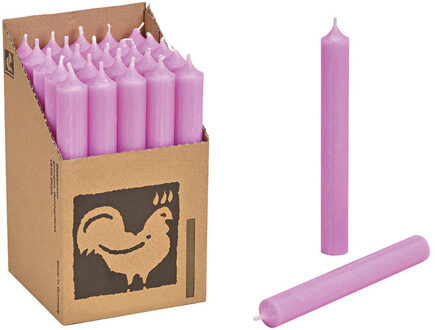 Hahn Dinerkaarsen - Lichtroze - 25x stuks - 18 cm - sfeer kaarsen - 7 branduren