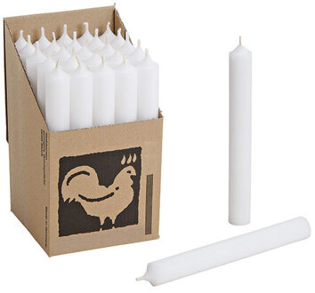 Hahn Dinerkaarsen - Wit - 25x stuks - 18 cm - sfeer kaarsen - 7 branduren