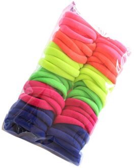 Haicar 50 Pcs Laagste Prijs Meisje Braider Snoep Kleur Elastische Hair Ties Band Rope Paardenstaart Armband Haar Houder Brace P #