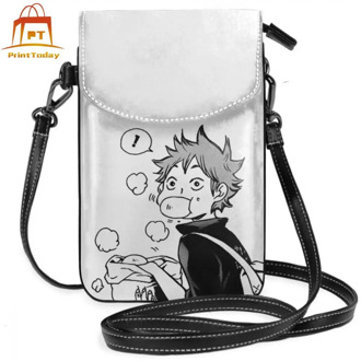 Haikyuu Shoulder Bag HAIKYUU Hinata Eating Senpais Pork Buns Leather Bag High quality Teen Women Bags Street Multi Pocket Purse