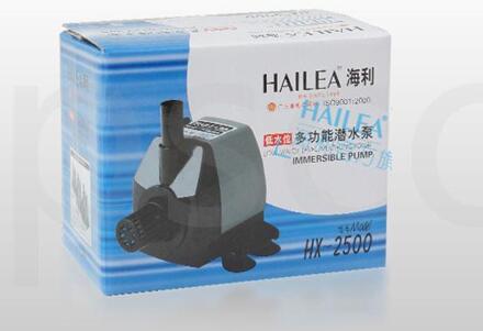Hailea Dompelpomp voor Aquarium Tafelblad Fonteinen Vijver Water Tuin Hydrocultuur Systemen. water vijver mini filter HX-2500