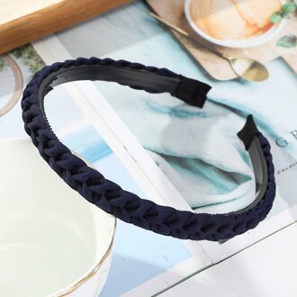 Haimeikang Gevlochten Getande Hoofdband Haarbanden Vrouwen Antislip Kleurrijke Bezel Haarbanden Meisjes Mode Haar Hoepel Accessoires Marineblauw