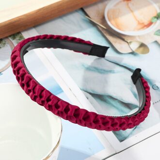 Haimeikang Gevlochten Getande Hoofdband Haarbanden Vrouwen Antislip Kleurrijke Bezel Haarbanden Meisjes Mode Haar Hoepel Accessoires wijn rood