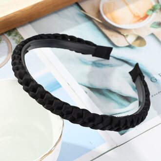 Haimeikang Gevlochten Getande Hoofdband Haarbanden Vrouwen Antislip Kleurrijke Bezel Haarbanden Meisjes Mode Haar Hoepel Accessoires zwart