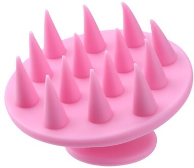 Hair Cleaning Brush Massager Silicone Teeth Hair Cleaning Brush Bath Scalp Massager SPA Shampoo Washing Comb Roze