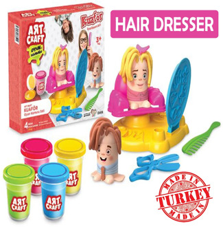 Hair Dresser Kids Colorful Creative 3D Play Doh Fun Montessori Education Girl Boy Skills Non-Toxic Plastic